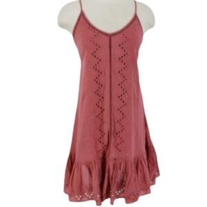 House of Harlow 1960 Dress Womens Large Boho Eyelet Feminine Flounce Cottagecore